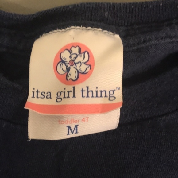 Itsa Girl Thing Blue Graphic shortsleeved t-shirt size kids medium 4T - Picture 5 of 6